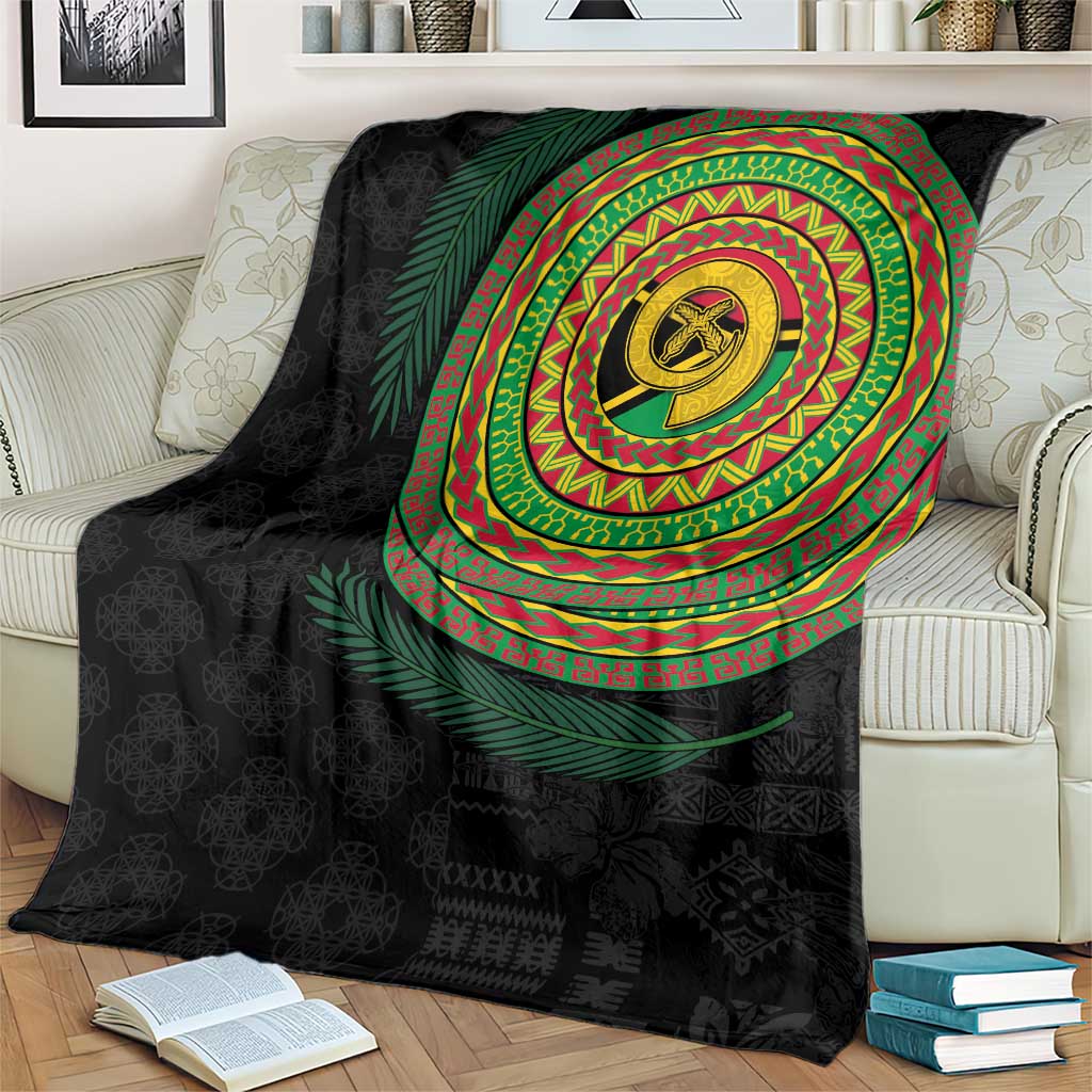 Vanuatu Tribal Tattoo with Namele Leaves Blanket