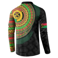 Vanuatu Tribal Tattoo with Namele Leaves Button Sweatshirt