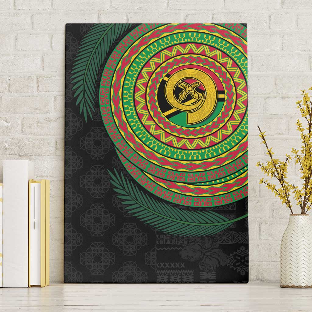 Vanuatu Tribal Tattoo with Namele Leaves Canvas Wall Art