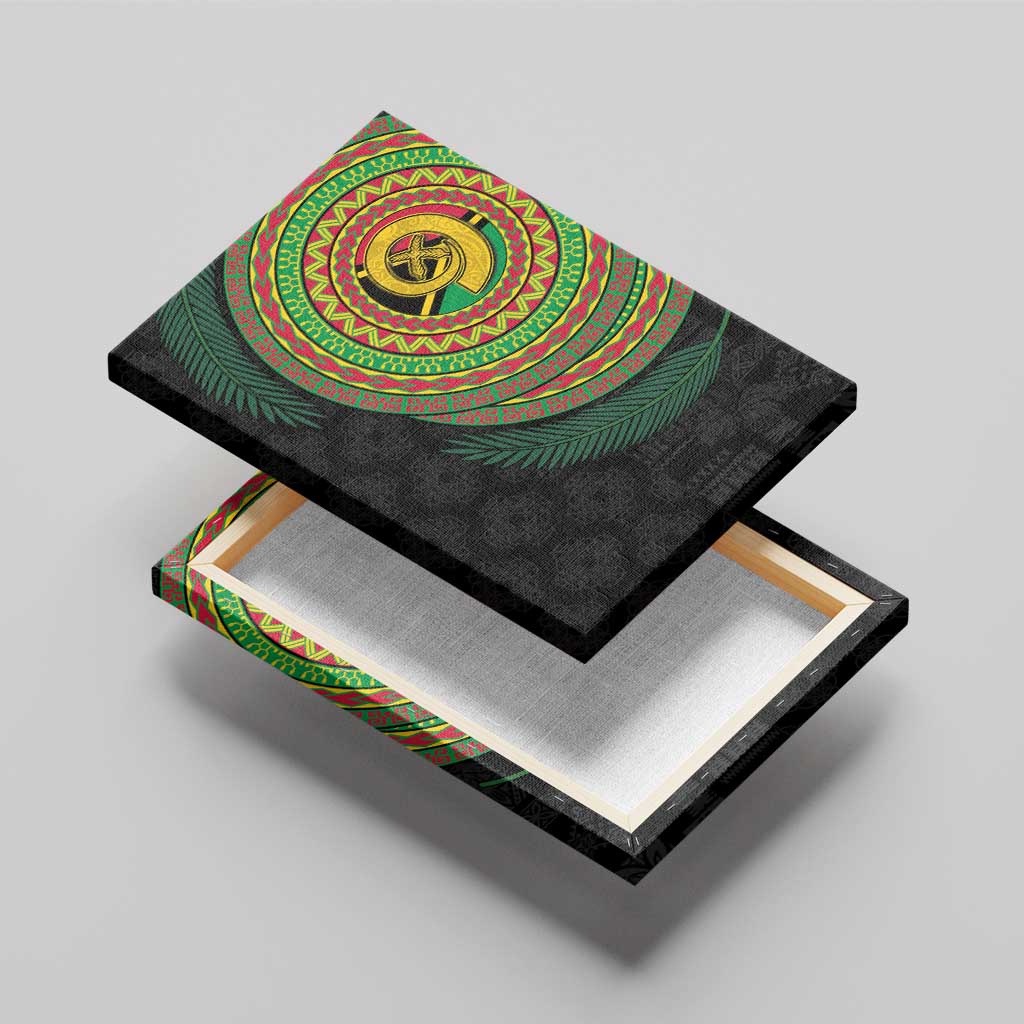 Vanuatu Tribal Tattoo with Namele Leaves Canvas Wall Art