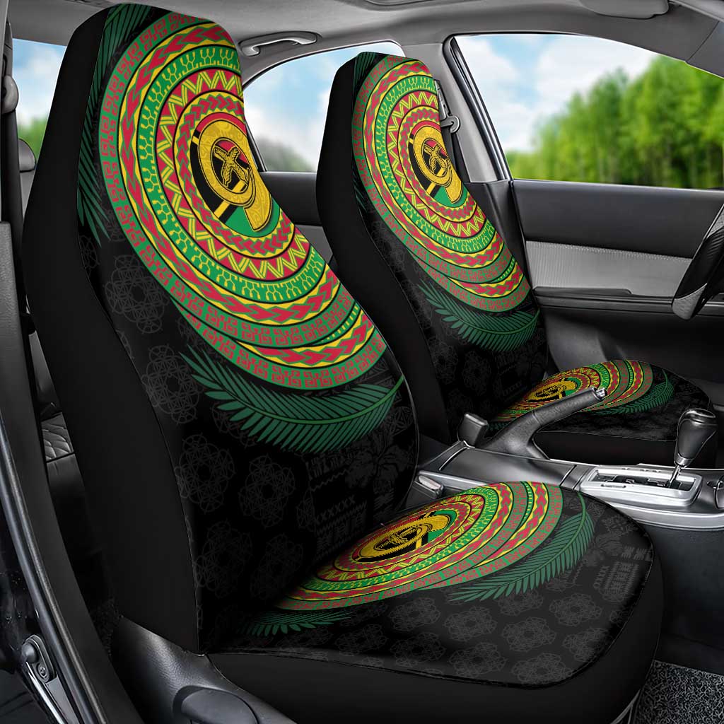 Vanuatu Tribal Tattoo with Namele Leaves Car Seat Cover