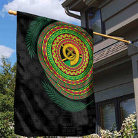 Vanuatu Tribal Tattoo with Namele Leaves Garden Flag