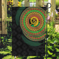 Vanuatu Tribal Tattoo with Namele Leaves Garden Flag