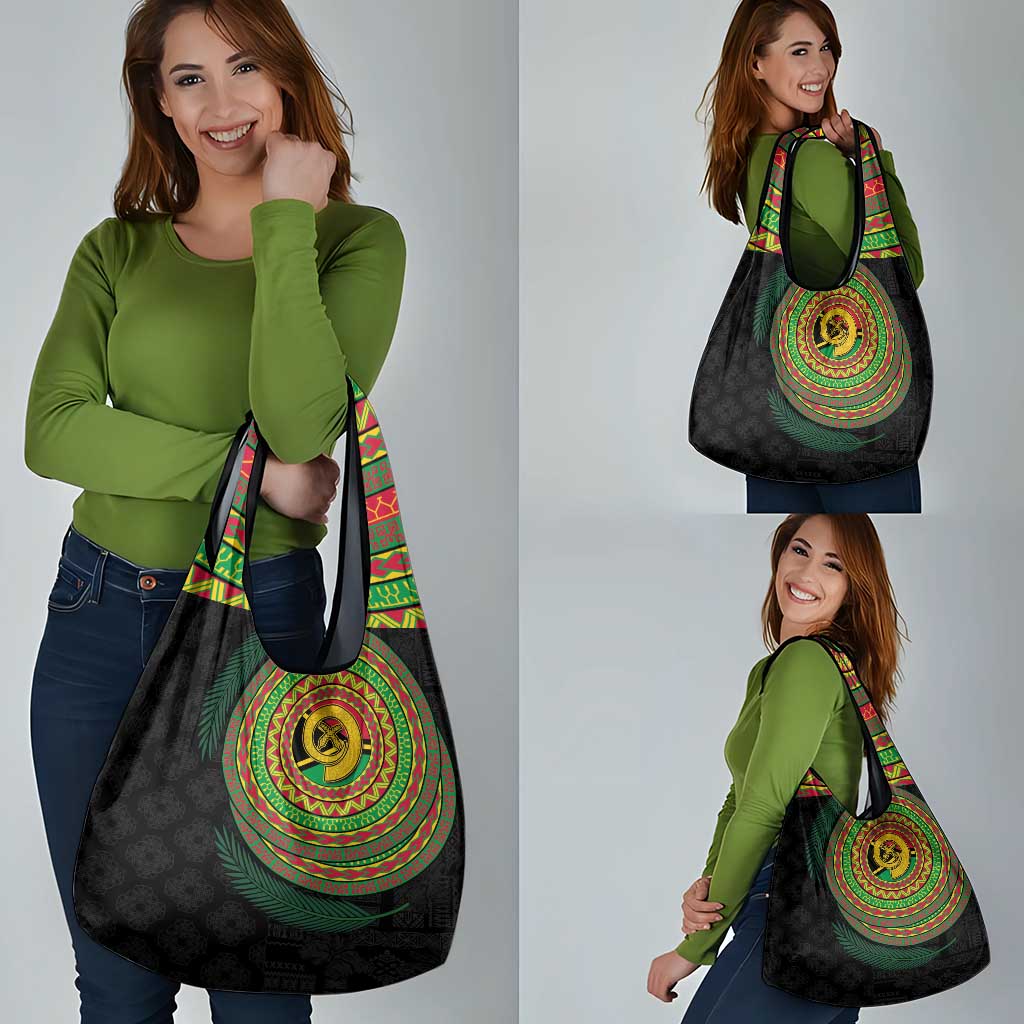 Vanuatu Tribal Tattoo with Namele Leaves Grocery Bag LT03 - Polynesian Pride