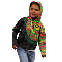 Vanuatu Tribal Tattoo with Namele Leaves Kid Hoodie