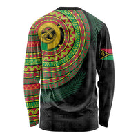 Vanuatu Tribal Tattoo with Namele Leaves Long Sleeve Shirt