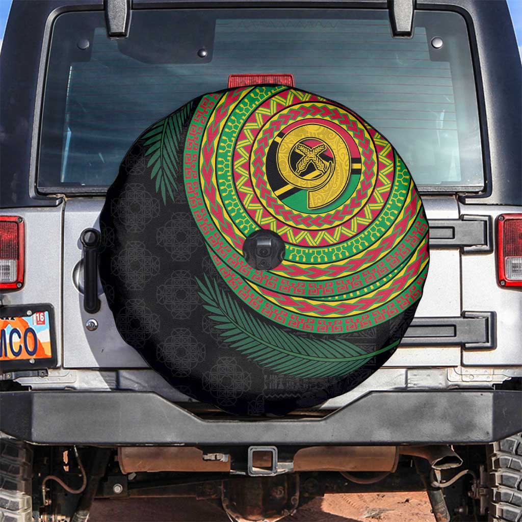 Vanuatu Tribal Tattoo with Namele Leaves Spare Tire Cover