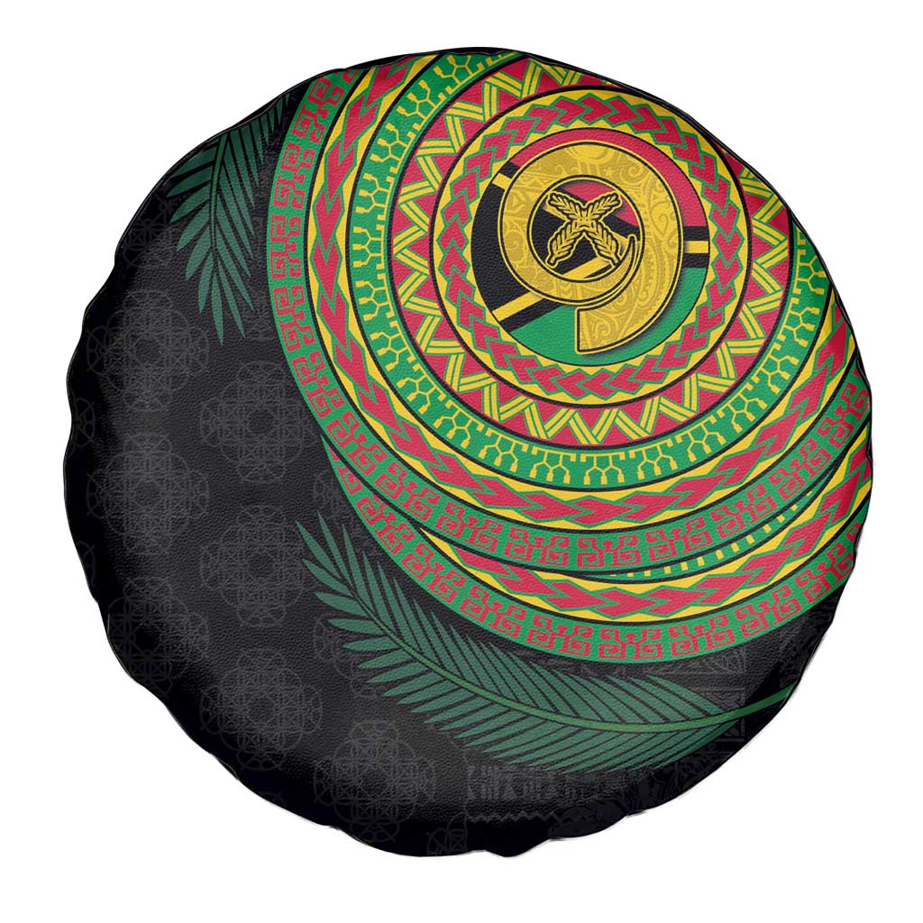 Vanuatu Tribal Tattoo with Namele Leaves Spare Tire Cover