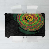 Vanuatu Tribal Tattoo with Namele Leaves Tablecloth LT03 Black - Polynesian Pride
