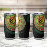 Vanuatu Tribal Tattoo with Namele Leaves Tumbler Cup LT03 - Polynesian Pride