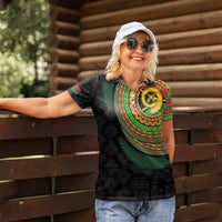 Vanuatu Tribal Tattoo with Namele Leaves Women Polo Shirt