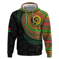Vanuatu Tribal Tattoo with Namele Leaves Zip Hoodie