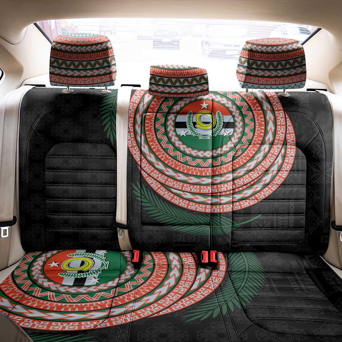 Penama Tribal Tattoo with Namele Leaves Back Car Seat Cover