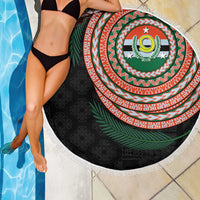 Penama Tribal Tattoo with Namele Leaves Beach Blanket