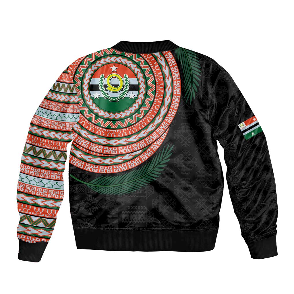 Penama Tribal Tattoo with Namele Leaves Bomber Jacket LT03 - Polynesian Pride