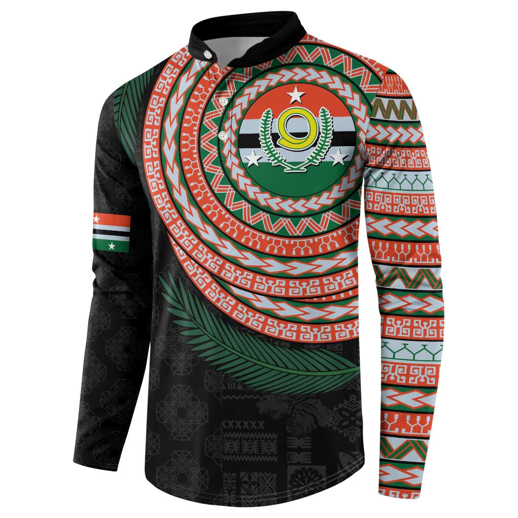 Penama Tribal Tattoo with Namele Leaves Button Sweatshirt LT03 - Polynesian Pride