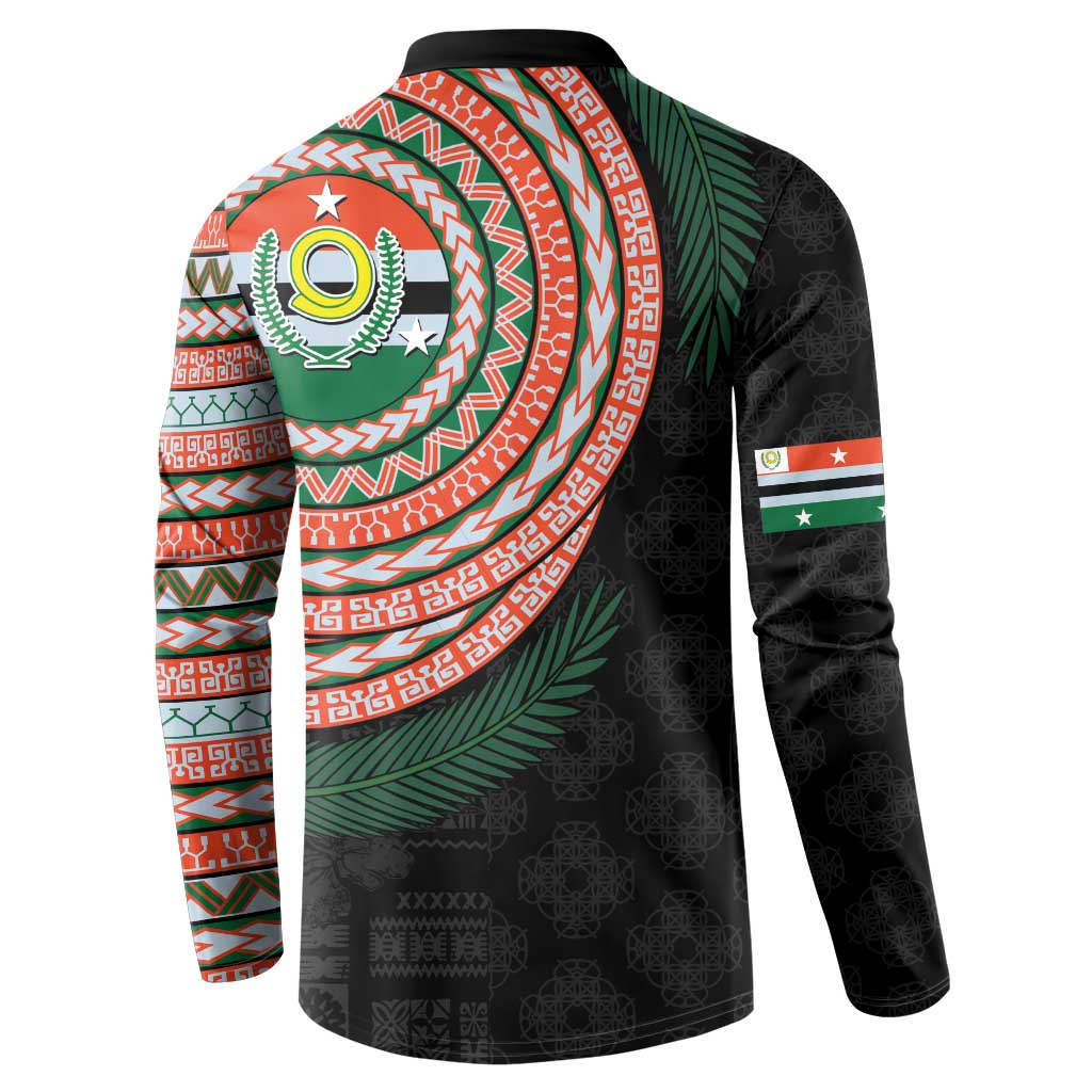 Penama Tribal Tattoo with Namele Leaves Button Sweatshirt LT03 - Polynesian Pride