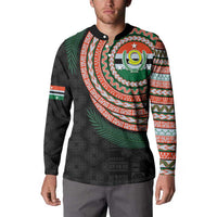 Penama Tribal Tattoo with Namele Leaves Button Sweatshirt LT03 - Polynesian Pride
