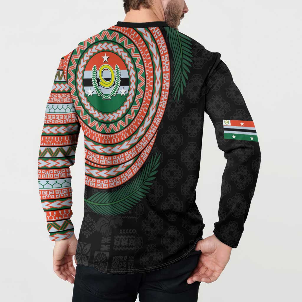 Penama Tribal Tattoo with Namele Leaves Button Sweatshirt LT03 - Polynesian Pride