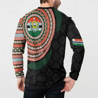 Penama Tribal Tattoo with Namele Leaves Button Sweatshirt LT03 - Polynesian Pride