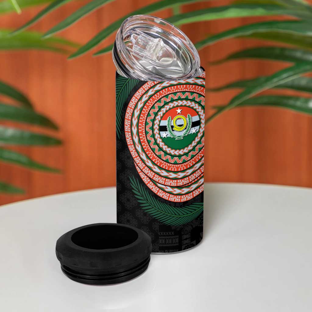 Penama Tribal Tattoo with Namele Leaves 4 in 1 Can Cooler Tumbler