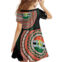 Penama Tribal Tattoo with Namele Leaves Family Matching Long Sleeve Bodycon Dress and Hawaiian Shirt LT03 - Polynesian Pride