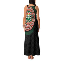 Penama Tribal Tattoo with Namele Leaves Family Matching Tank Maxi Dress and Hawaiian Shirt LT03 - Polynesian Pride