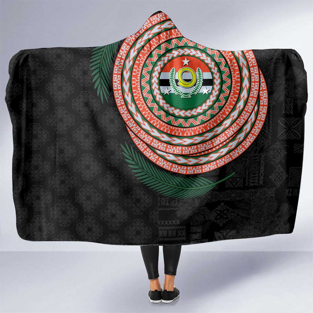 Penama Tribal Tattoo with Namele Leaves Hooded Blanket