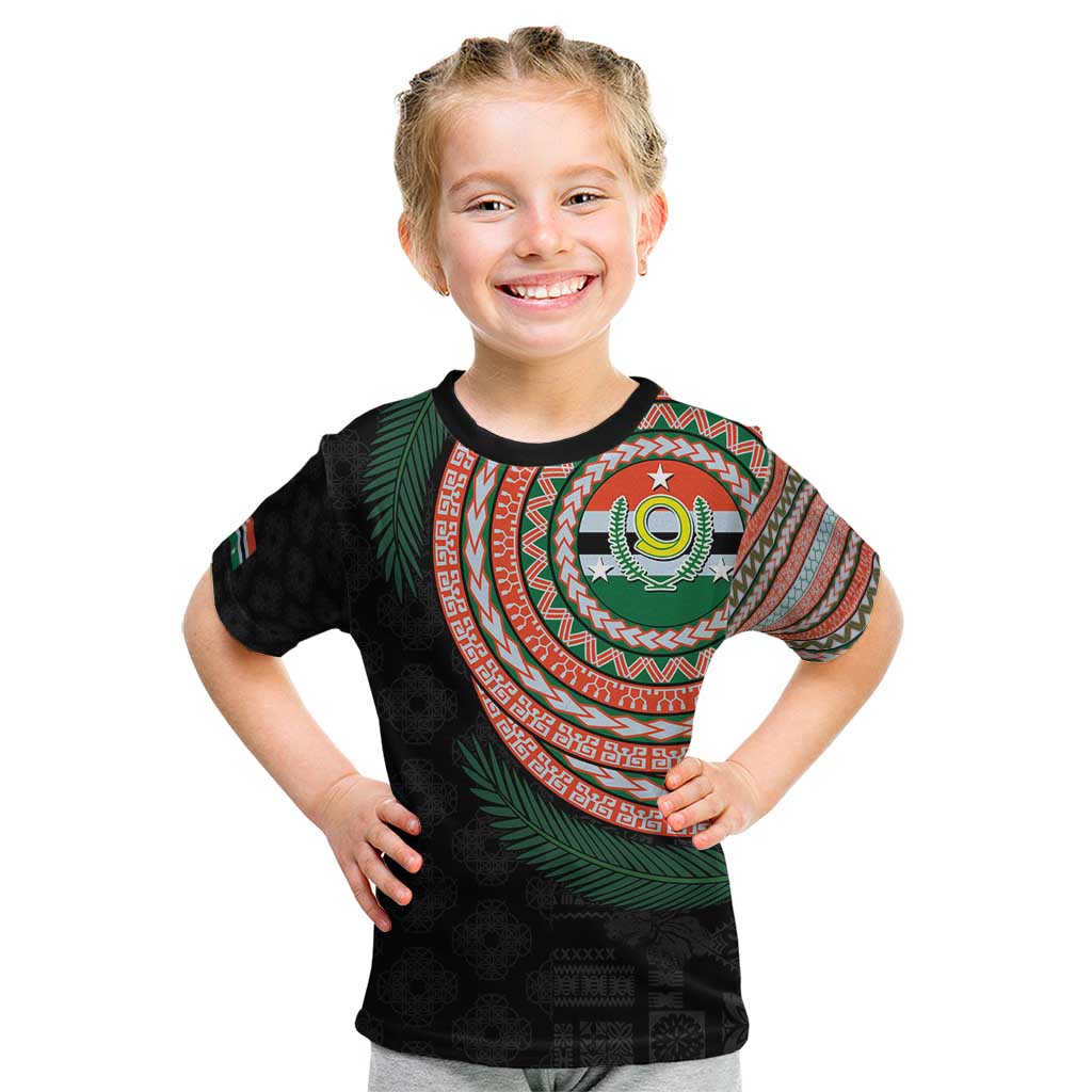Penama Tribal Tattoo with Namele Leaves Kid T Shirt LT03 Black - Polynesian Pride