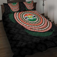 Penama Tribal Tattoo with Namele Leaves Quilt Bed Set