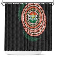 Penama Tribal Tattoo with Namele Leaves Shower Curtain