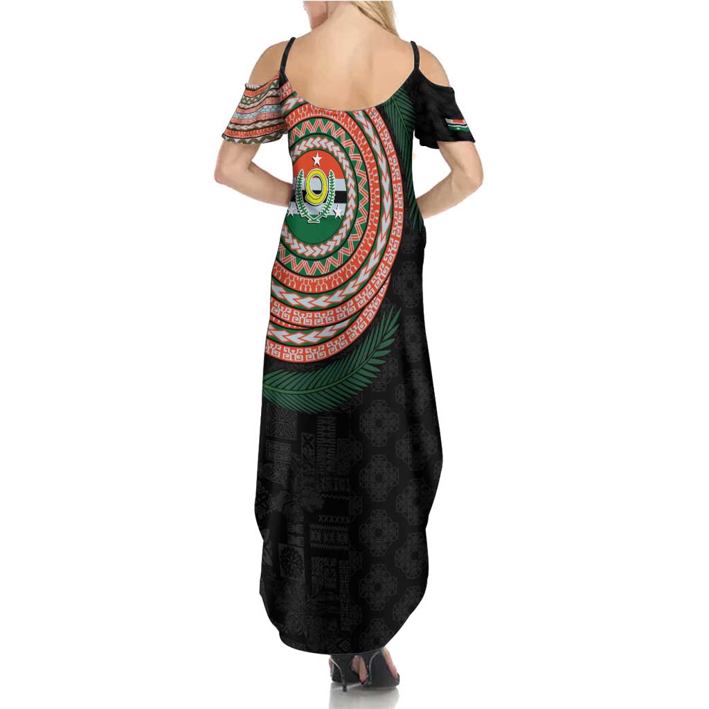 Penama Tribal Tattoo with Namele Leaves Summer Maxi Dress