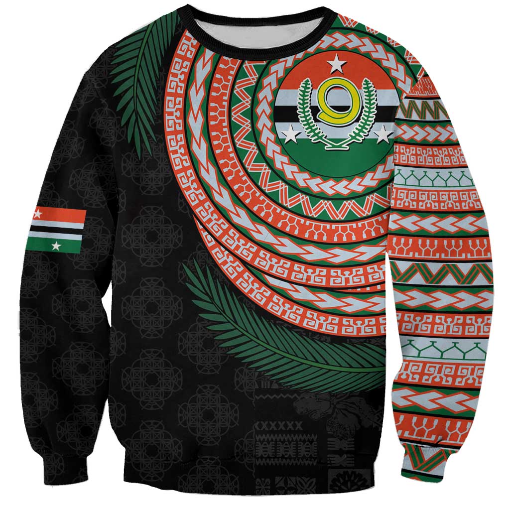 Penama Tribal Tattoo with Namele Leaves Sweatshirt LT03 Unisex Black - Polynesian Pride