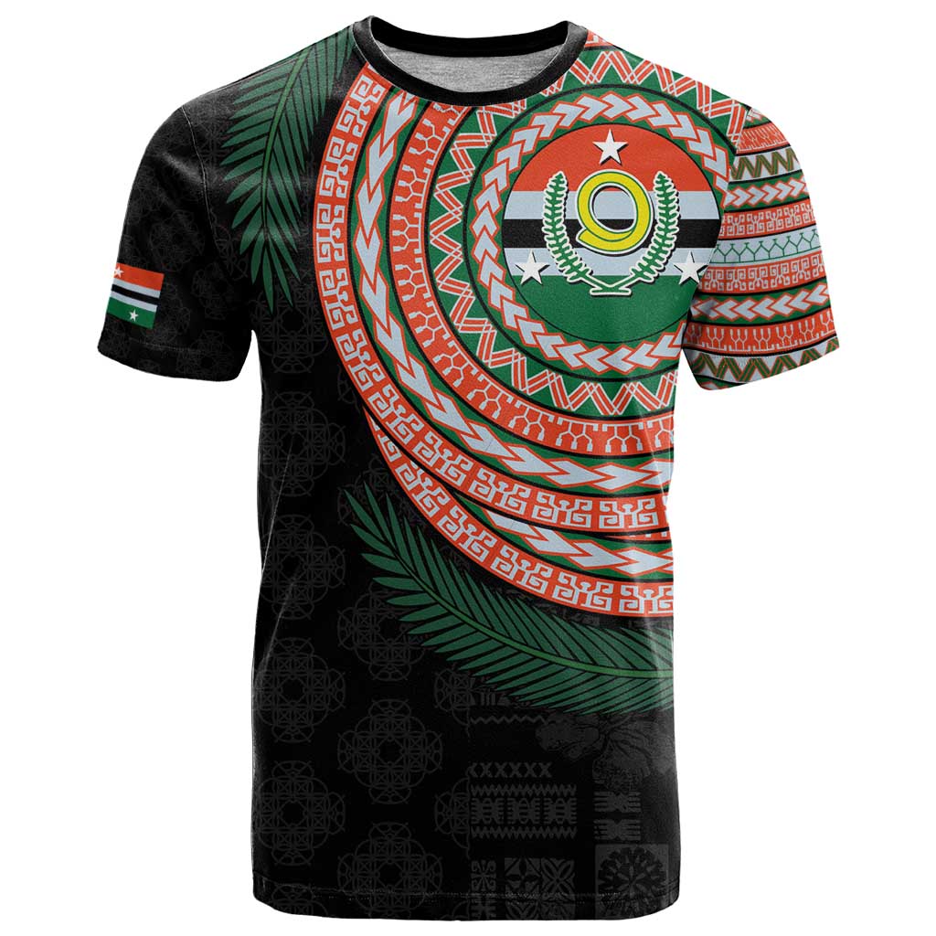 Penama Tribal Tattoo with Namele Leaves T Shirt LT03 Black - Polynesian Pride