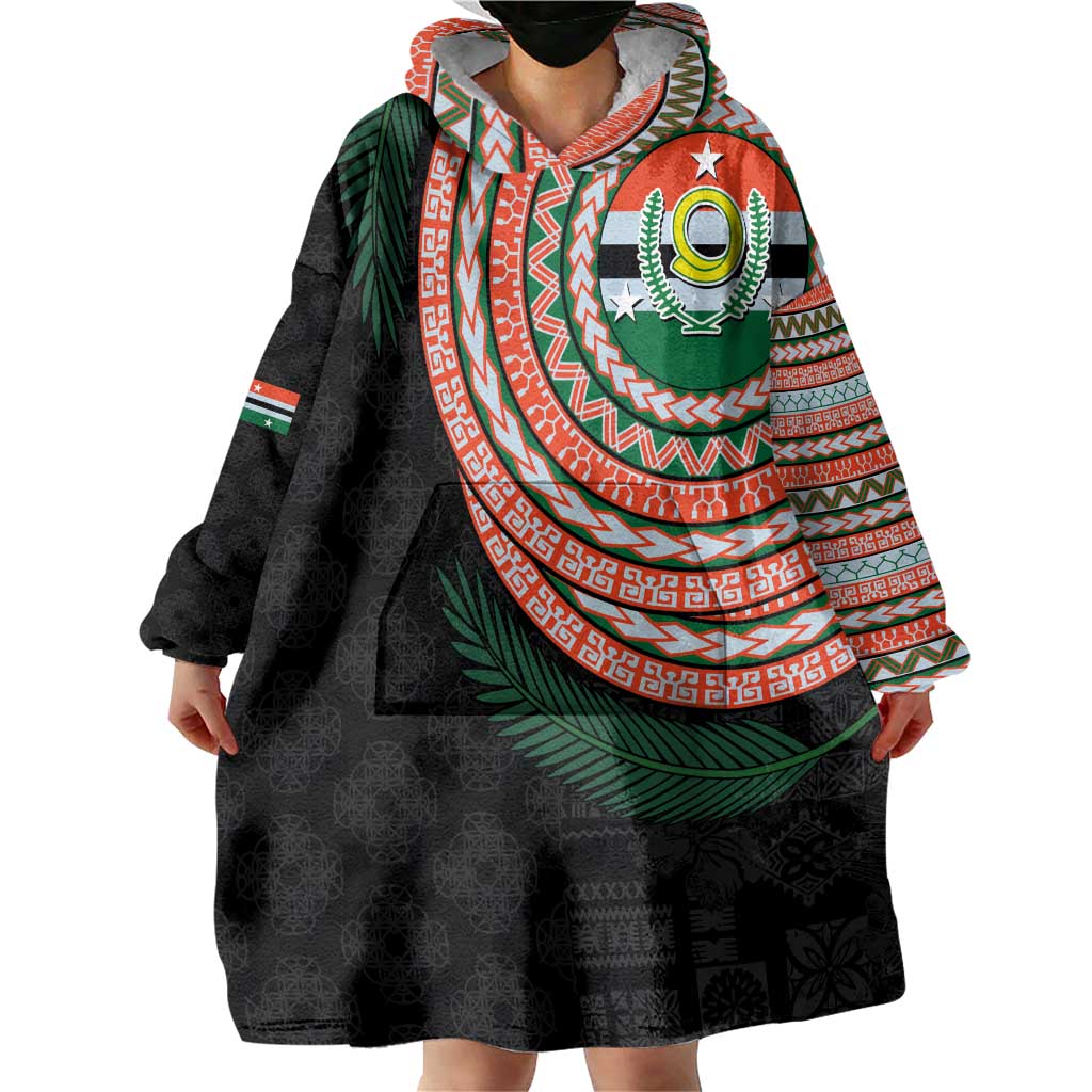 Penama Tribal Tattoo with Namele Leaves Wearable Blanket Hoodie
