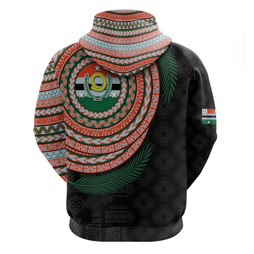 Penama Tribal Tattoo with Namele Leaves Zip Hoodie