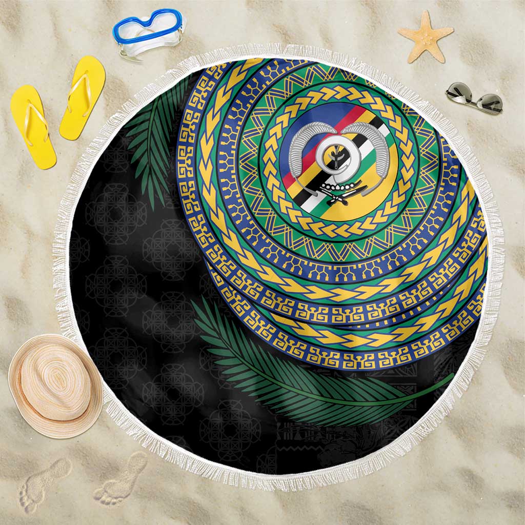 Torba Tribal Tattoo with Namele Leaves Beach Blanket