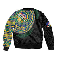 Torba Tribal Tattoo with Namele Leaves Bomber Jacket LT03 - Polynesian Pride