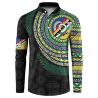 Torba Tribal Tattoo with Namele Leaves Button Sweatshirt LT03 Black - Polynesian Pride