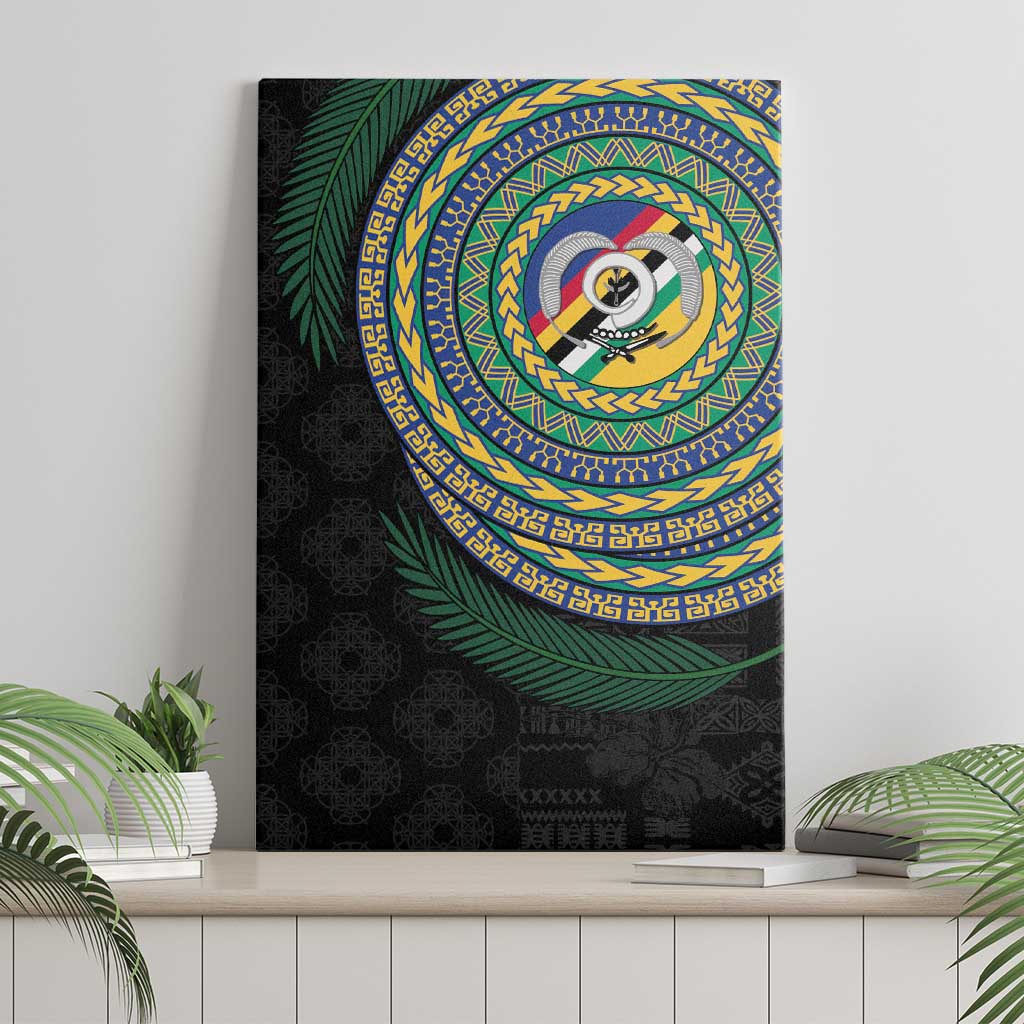 Torba Tribal Tattoo with Namele Leaves Canvas Wall Art