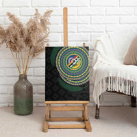 Torba Tribal Tattoo with Namele Leaves Canvas Wall Art