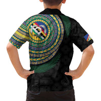 Torba Tribal Tattoo with Namele Leaves Family Matching Puletasi and Hawaiian Shirt LT03 - Polynesian Pride