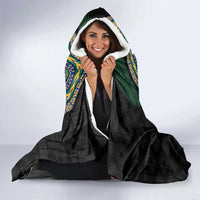 Torba Tribal Tattoo with Namele Leaves Hooded Blanket
