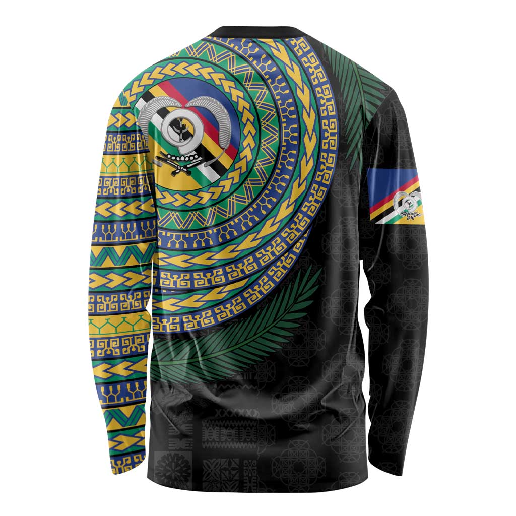 Torba Tribal Tattoo with Namele Leaves Long Sleeve Shirt LT03 - Polynesian Pride