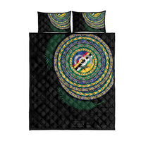 Torba Tribal Tattoo with Namele Leaves Quilt Bed Set