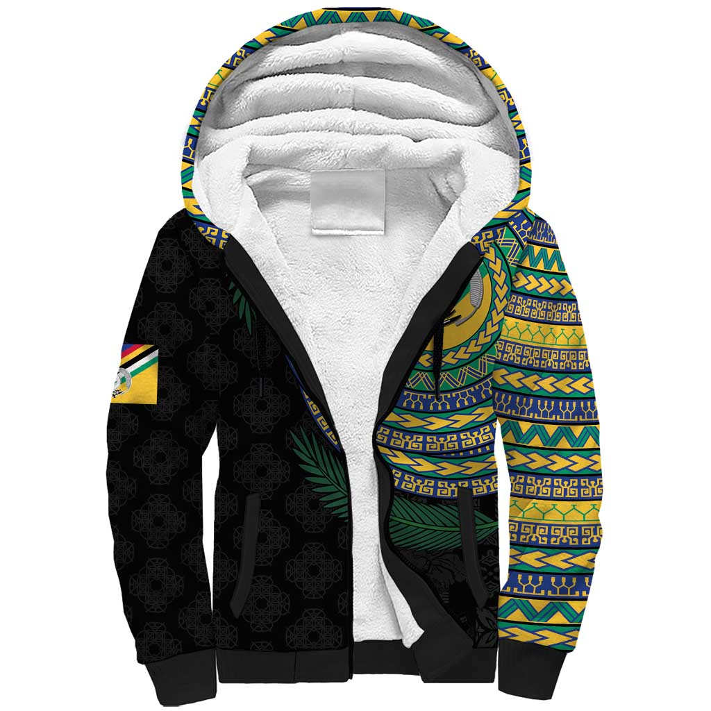 Torba Tribal Tattoo with Namele Leaves Sherpa Hoodie