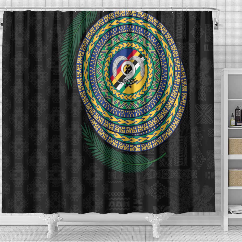 Torba Tribal Tattoo with Namele Leaves Shower Curtain