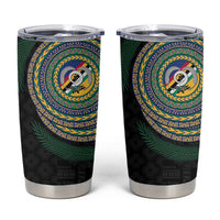 Torba Tribal Tattoo with Namele Leaves Tumbler Cup LT03 Black - Polynesian Pride