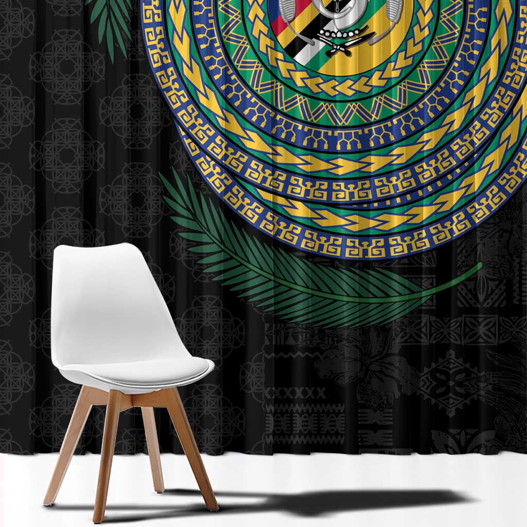 Torba Tribal Tattoo with Namele Leaves Window Curtain LT03 - Polynesian Pride
