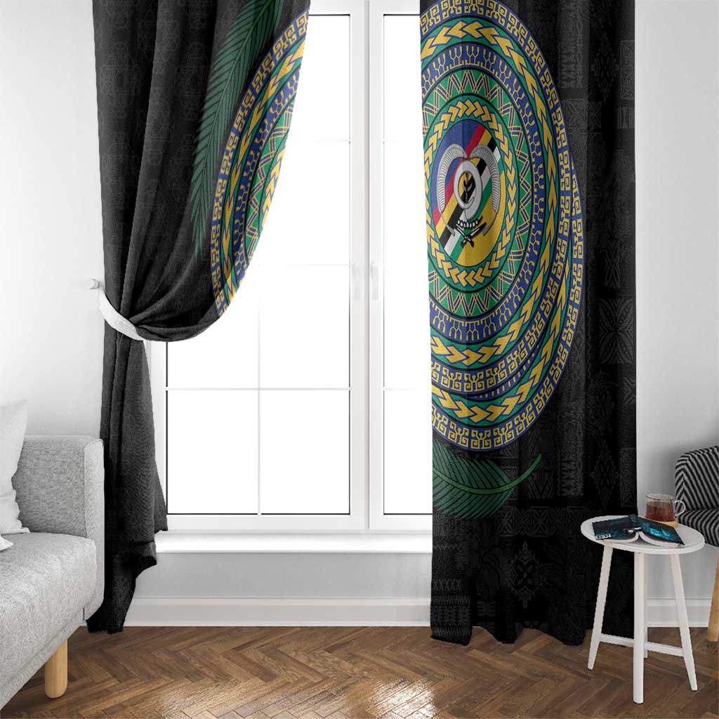 Torba Tribal Tattoo with Namele Leaves Window Curtain LT03 - Polynesian Pride
